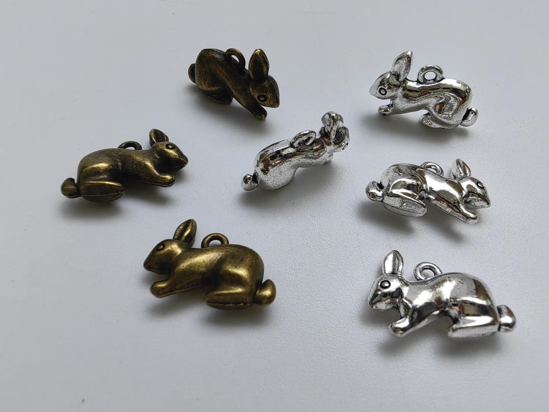 20 Pcs Double Sided Rabbit Charms, 13x19 Mm Metal Rabbit Charms ...