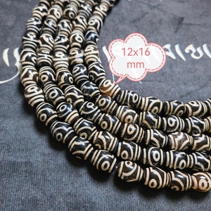20pcs Tibetan Eye Dzi Drum Beads, Tibetan Agate Beads, Tibetan Eye Dzi Barrel Beads, 12x16mm Dzi Agate Beads, DIY Jewelry Making. D362