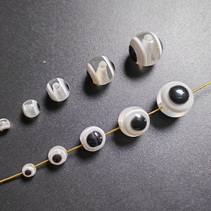 100 pcs Resin Round Evil Eye Beads, Double Sided Evil Eye Beads, 6 - 12 mm To Choose From, Evil Eye Jewelry, DIY Jewelry Making, B327