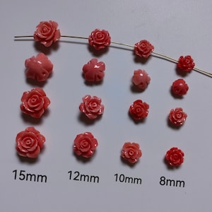 Composite Resin Coral Flower Beads, 8mm 10mm 12mm 15mm Carved Flower Beads, Flower Space Beads, 20 - 100 pcs Optional, DIY Jewelry, B426