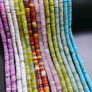 8 Colours Gemstone HeiShi Beads, 6mm Rondelle Stone Beads, Hole 1 mm, Gemstone Loose Beads. DIY Jewelry Making, 14.5&quot; Full Strand, A606