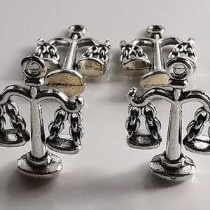 30 pcs  Antique Silver Double Sided Balance Charms, 16x22mm Metal Legal Charms, Judge Charm, Libra Charm, DIY Jewelry Supply, Findings, C299
