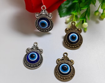 10 or 30pcs Evil Eye Charms, 19x28mm Metal Evil Eye Charms Pendants, Evil Eye Jewelry, Talisman Charms, Protection Charm, Findings, C243