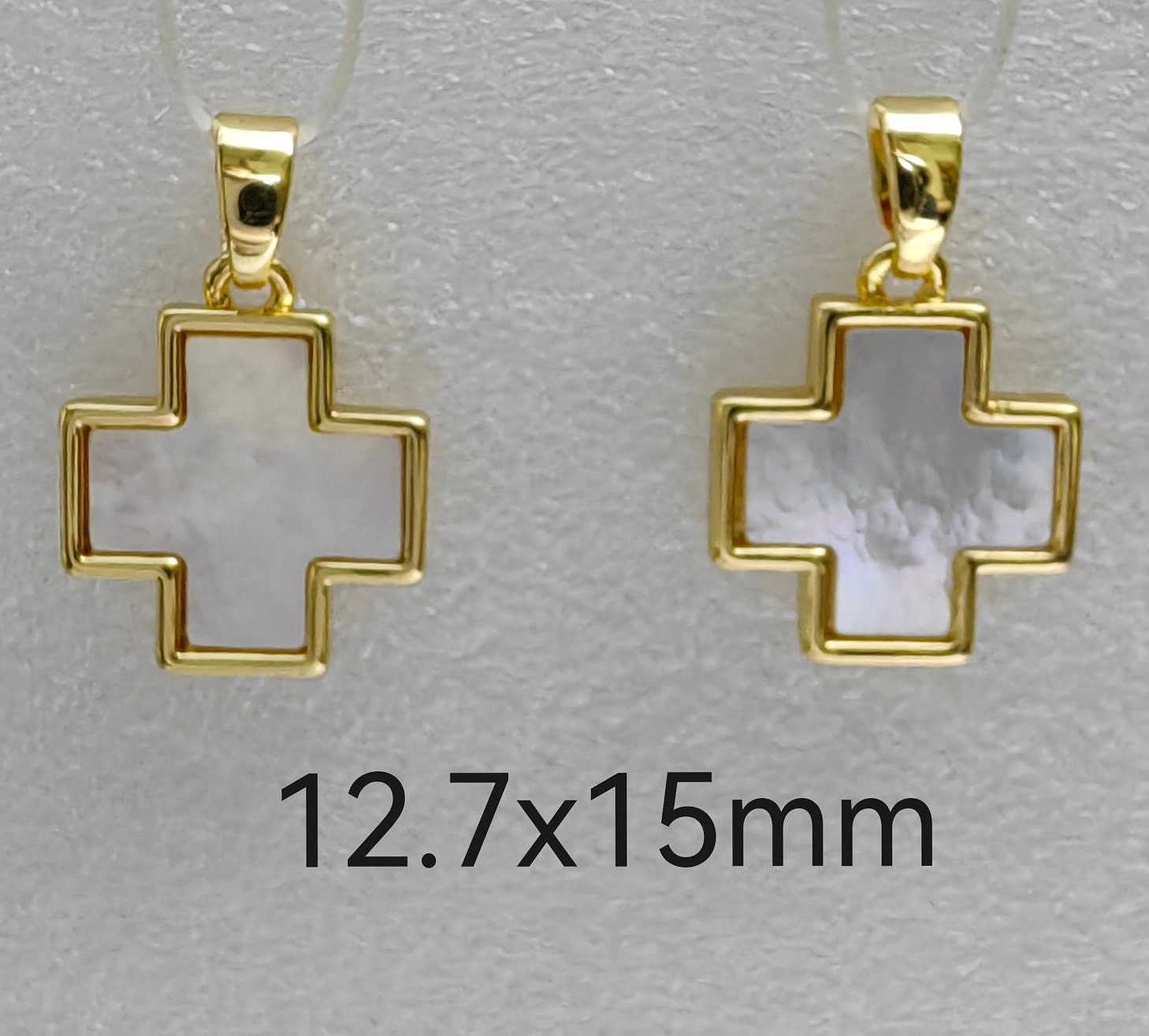 Pendentif Croix Religieuse Ancien En Nacre - Bijou Catholique Vintage - Occasion