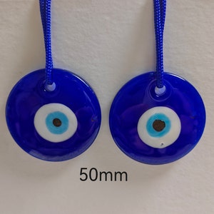 5 cm Großes Glas Evil Eye Wandbehang, 2 Stk. , Blaues Böses Auge Home Dekor, Griechisches Böses Auge, Türkisches Böses Auge, Evil Eye Schmuck, Fundstücke