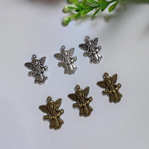 30pcs Metal Angel Charms, 16.8x22.5mm Loving Heart Angel Charms, Antique Silver. Bronze Christian Charms, DIY Jewelry Supply, Findings. C690
