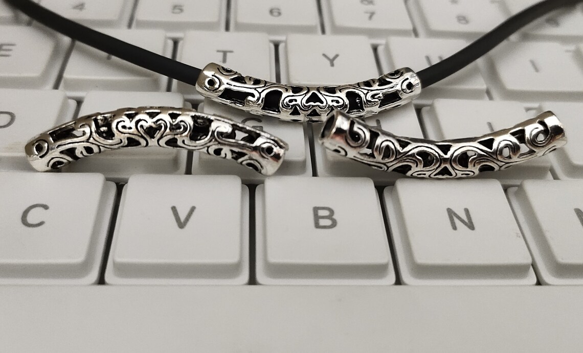 20 Pcs Metal Curved Tube Beads Spacer Tube Beads Curved Tube Etsy