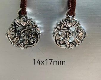 30pcs Double Sided Metal Lotus Charms, Fish Charms ,14x17mm Antique Silver Lotus Charms, Amulet Charms, Yoga Jewelry, Buddhism Charms, C232
