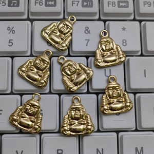 20 pcs Double Sided Metal Buddha Charms, 15.6x18mm Gold Plating Buddha Charms, Yoga Charm, Religious Charm, DIY Jewelry, Findings, C315