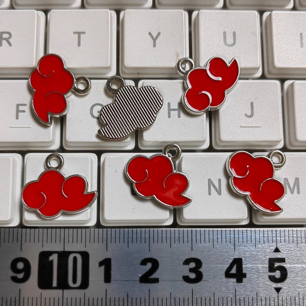 18x15mm Red Enamel Clouds Charms, Antique Silver Cloud Charms, Cute Enamel Cloud Charms, DIY jewelry, Findings , 20 - 50pcs Optional, C571