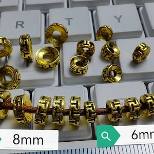 50pcs Antique Gold Spacer beads, Tibetan Style Beads, Metal Spacer Beads, Nepalese beads, 6mm 8mm Metal Spacer Beads,  Findings. B117