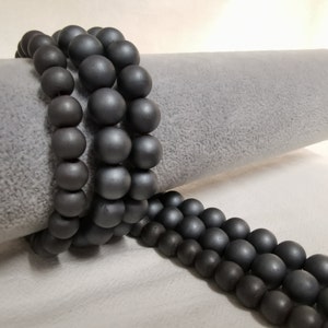 1 Full Strand Matte Hematite Round Beads, Hematite Gemstone Beads, Strand Beads, 6/ 8/ 10mm To Choose From, DIY Jewelry, Findings. A309