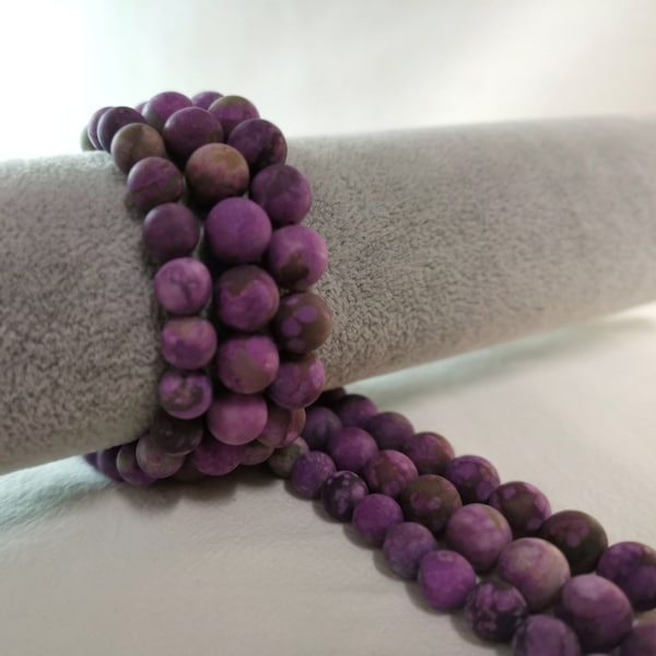 1 Full Strand Matte Charoite Beads, Matte Gemstone Beads, Charoite Round Beads, 6 / 8 / 10mm To Choose From, DIY Jewelry,  Findings,  A102