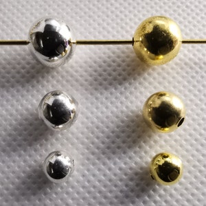 50pcs Smooth Copper Beads, Metal Spacer Round Beads, Nepalese beads, 6mm 8mm 10mm Copper Beads To Choose From,Metal Round Beads, Wholesale