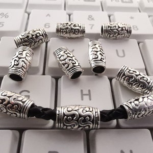 6x12mm Antique Silver Barrel Beads, Nepalese Beads, Metal Spacer Beads, DIY Jewelry Supply, 30 - 50pcs Quantity Optional,  Findings, B184