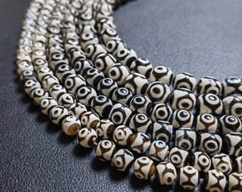 チベット瑪瑙 Dzi ビーズ ワイヤー 8mm - Etsy 日本