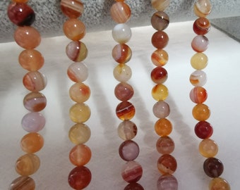 滑らかな縞模様の瑪瑙ビーズ、縞模様の瑪瑙ビーズ、6 / 8 / 10 mmから