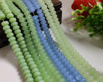 8x5mm Rondelle Crystal Glass Beads, 9 Colours Smooth Gemstone Rondelle Beads, Stone Beads, DIY Bracelet Beads, 15" Full Strand, A762
