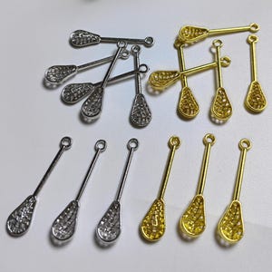 20 - 100pcs  Metal Lacrosse Stick Charms, 7x33 mm Lacrosse Stick Charms, Gold . Rhodium Plating Sports Jewelry, DIY jewelry supply, Findings