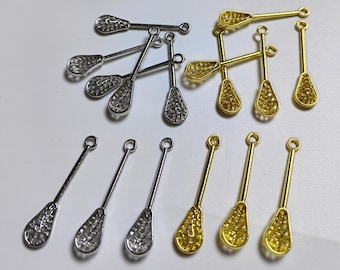 20 - 100pcs  Metal Lacrosse Stick Charms, 7x33 mm Lacrosse Stick Charms, Gold . Rhodium Plating Sports Jewelry, DIY jewelry supply, Findings