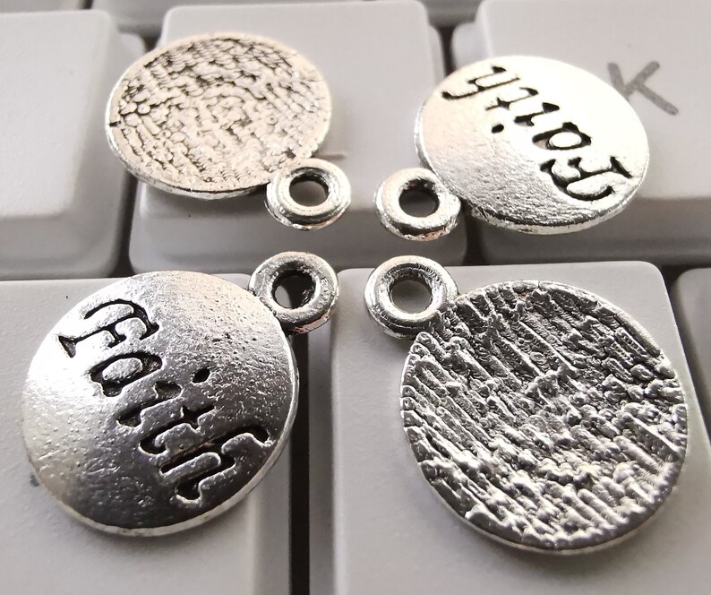 50pcs Antique Silver Faith Charms Religious Charms 12x15mm Etsy