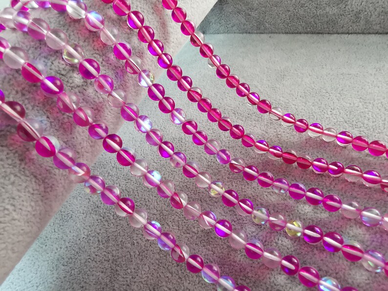 6 8 10 mm To Choose From Holographic Quartz Beads Wholesale,A-144 Smooth Crystal Beads 1 Full Strand Mystic Aura Quartz Round Beads