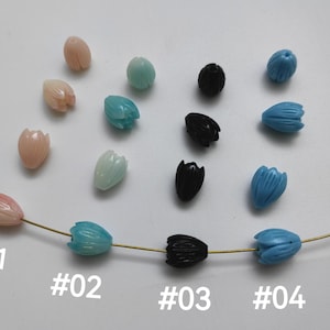 8x10mm Composite Resin Coral Flower Beads, 4 Colours Pikake Beads, Carved Jasmine Flower Bead, Flower Space Bead, 20 - 300pcs Optional, B674
