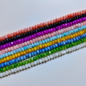 5x3mm Mother Of Pearl Round Abacus Beads, 9 Colours Mop Rondelle Beads, Dyed Pearl Shell Beads, 1 - 5 Strands Optional, 15&quot; Strand. B449