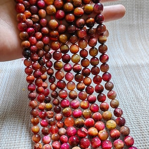 Smooth Tiger Eye Beads, Gemstone Round Beads, 6 - 10mm To Choose From, DIY Bracelet Beads, Jewelry Making, 15&quot; Full Strand. A530