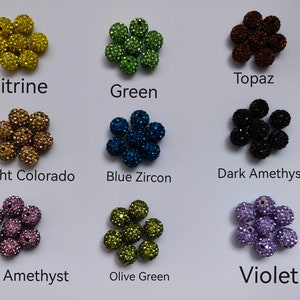 8mm 10mm Multicolor Polymer Clay Rhinestone Beads, Disco Ball Beads, Rhinestone Disco Balls, Pave Disco Ball Beads, DIY Jewelry Making, B337