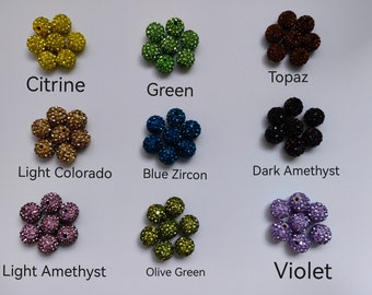 8mm 10mm Multicolor Polymer Clay Rhinestone Beads, Disco Ball Beads, Rhinestone Disco Balls, Pave Disco Ball Beads, DIY Jewelry Making, B337