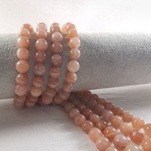 1 Full Strand Smooth Natural Sun Stone Round Beads, 6/ 8 / 10 mm To Choose From, Sunstone Beads, DIY Bracelet Beads, Findings, A-262