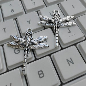25pcs Metal Dragonfly Charms, Antiqued Silver Dragonfly Charm, 28x32mm Insect Charms, Dragonfly Jewelry, DIY Jewelry Supply, Findings, C341