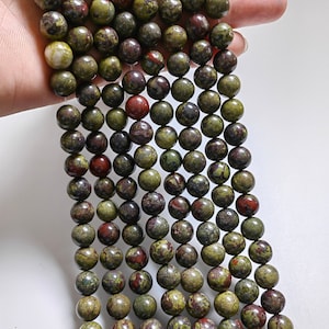 1 Full Strand Smooth Unakite Round Beads, 6mm 8mm 10mm Unakite Gemstone Beads, Stone Beads, Loose Beads, DIY Jewelry Making , A538