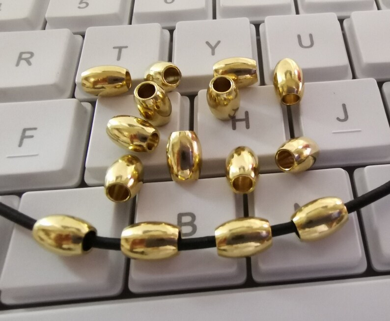 30pcs glatte Kupfer Perlen Fass Spacer Perlen Metall Spacer | Etsy