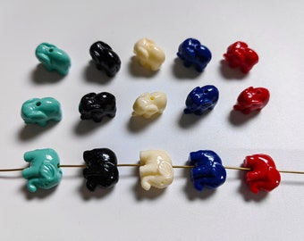 9x12mm 3D Resin Elephant Beads, Coral Elephant Beads, Animal Beads, Lucky Elephant Beads, 20 - 50 pcs To Choose From, DIY Jewelry Supply,