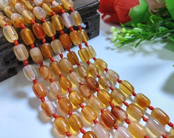 1 Full Strand Smooth Oval Agate Beads, 8x12mm Barrel Agate Beads, Hole 1.5 mm, Gemstone Beads, Stone Beads, DIY Jewelry Making, A486