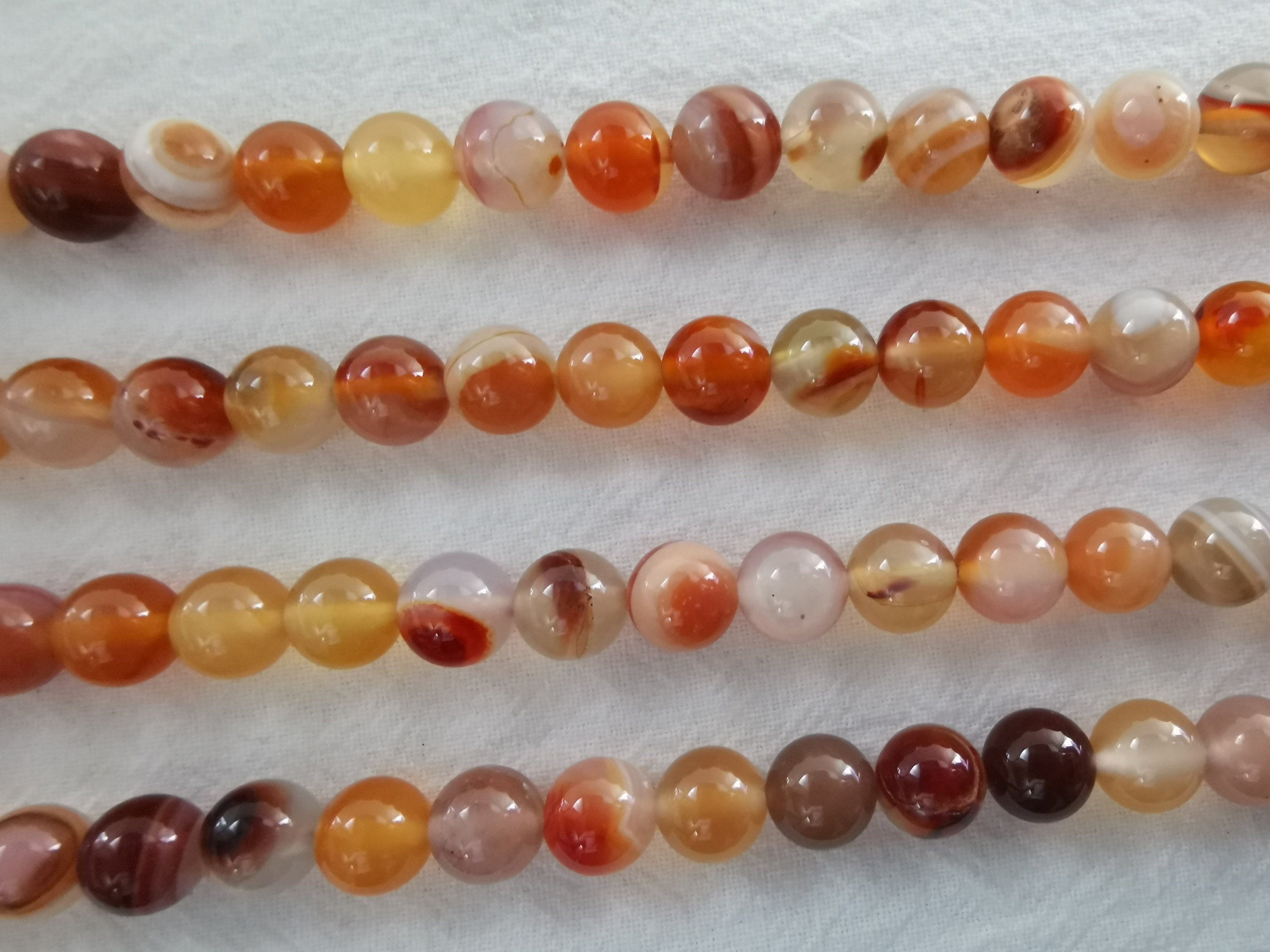 滑らかな縞模様の瑪瑙ビーズ、縞模様の瑪瑙ビーズ、6 / 8 / 10 mmから