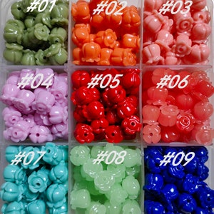 8x8mm Composite Resin Coral Flower Beads, 9 Colours Carved Flower Beads, Variegated Flower Bead, 30 - 300pcs Optional,  B549