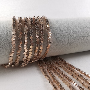 1 Strang 4mm Rose Gold Hämatit Sternförmige Perlen, Hämatit fünfzackigen Stern Perlen, Hämatit Strang Perlen, Zubehör. B073