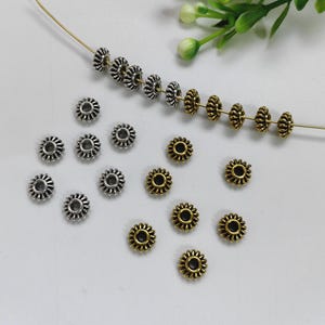 50 or 100pcs Antique Silver / Gold Metal Spacer Beads, Nepalese beads ,Tibetan Style Beads, 6.8x3mm Metal Spacer, DIY Bracelet Spacer, B726