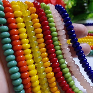 8x5mm Rondelle Crystal Glass Beads, 9 Colours Smooth Gemstone Rondelle Beads, Stone Beads, DIY Bracelet Beads, 15&quot; Full Strand, A528