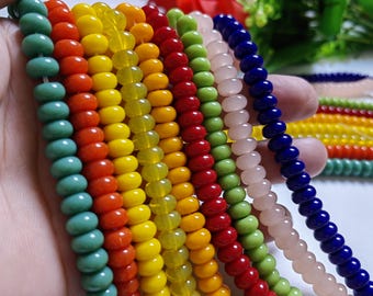 4 - 8個チベットアイDziビーズ、9アイドラムDZI、14 x 40 mmアイ