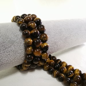 Smooth Yellow Tiger Eye Beads, Gemstone Round Beads, Bracelet Beads, 6/ 8/ 10mm To Choose From, DIY Jewelry, 15&quot; Full Strand, A268