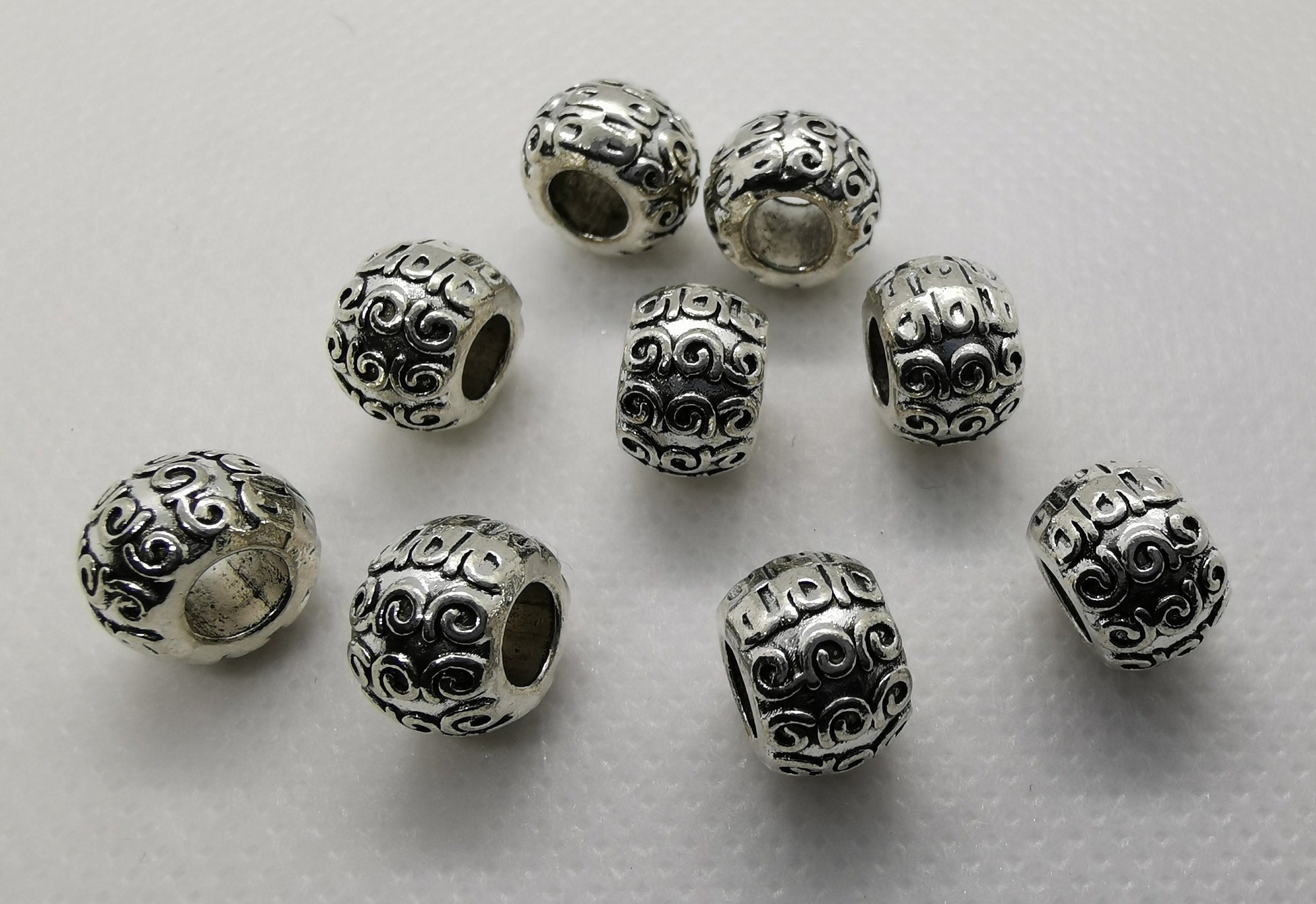 Tibetan Silver Beads 5mm Hole  Tibetan Silver Beads Spacers - 10pcs Hole  2mm Silver - Aliexpress