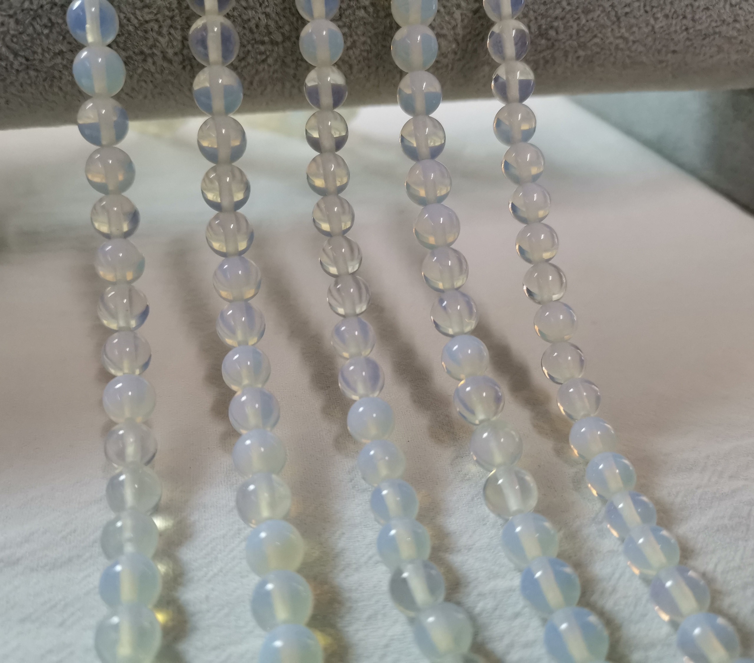 1 Full Strand Smooth Manmade Opalite Glass Beads Gemstone | Etsy