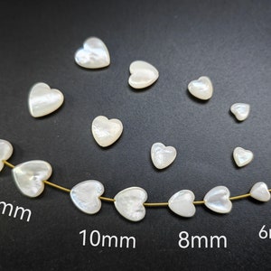 Natürliche Perlmutt Herz Perlen, liebevolle Herz Muschel Perlen, 6-12 mm weiße Hauch Herz Perlen, Loch 0,6 mm, 5-50 Stück Optional, Zubehör, B223