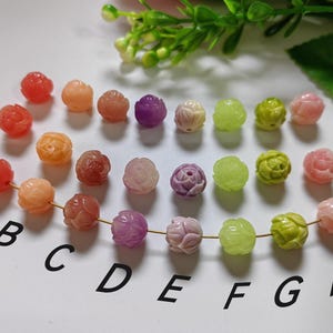 10mm Composite Resin Coral Lotus Flower Beads, 8 Colours Carved Lotus Beads, 3D Lotus Beads, DIY Jewelry Making, 20 - 100 pcs Optional, B751