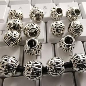 20pcs Antique silver Large Hole Spacer Beads, 10x9 mm Metal Spacer Beads, Tibetan Style Beads, Nepalese beads, Hollowed Out Beads, C334