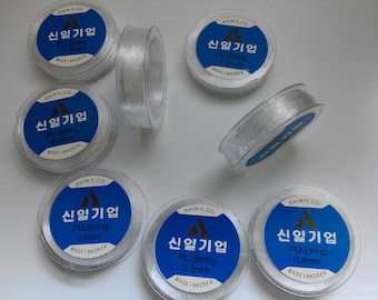 1 Roll Elastic Stretch Cord for Jewelry Making, 0.4 - 1mm Clear Jewellery Beading Wire ,Nylon Rubber Coil Wire ,Elastic Thread Reel